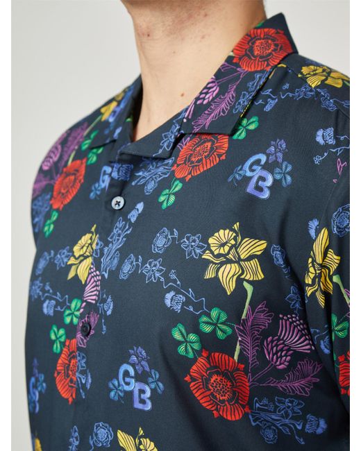 Ben Sherman Blue Team Gb Floral Shirt for men