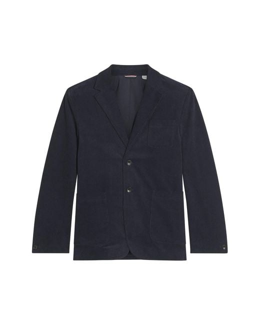 Ben Sherman Blue Corduroy Blazer In Dark Navy for men