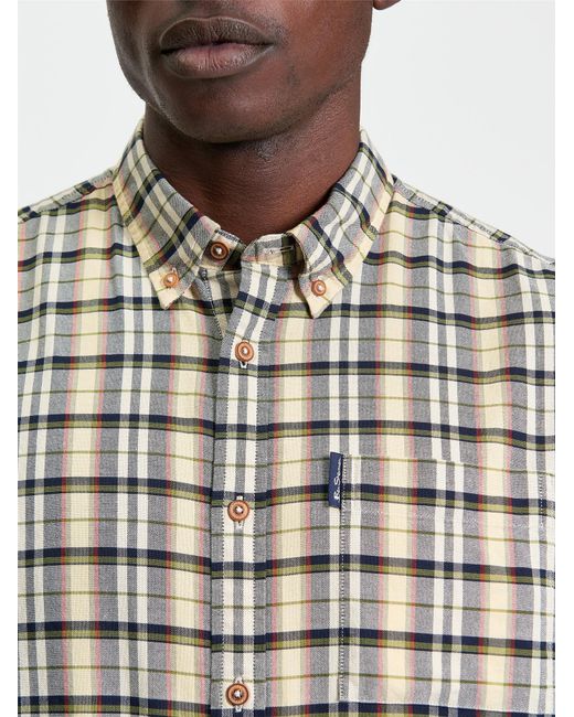 Ben Sherman Blue Multicolour Oxford Check Shirt In for men