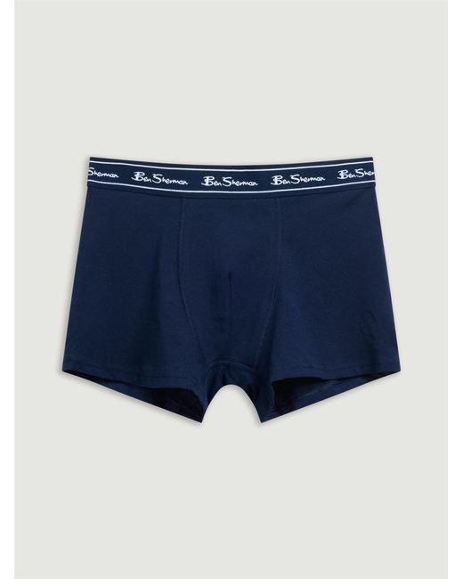 Ben Sherman 5 Pack Stripe Logo Trunks Assorted In Blue for men