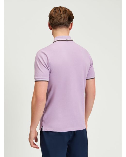 Ben Sherman Short Sleeve Signature Pique Polo In Purple for men