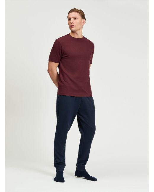 Ben Sherman Red Short Sleeve Waffle Tee In Light Grey for men