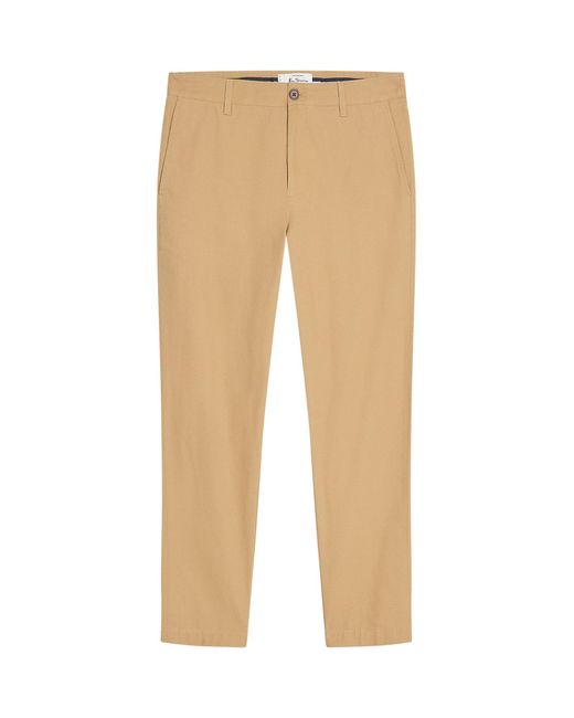 Ben Sherman Black Canvas Trouser In Camel for men