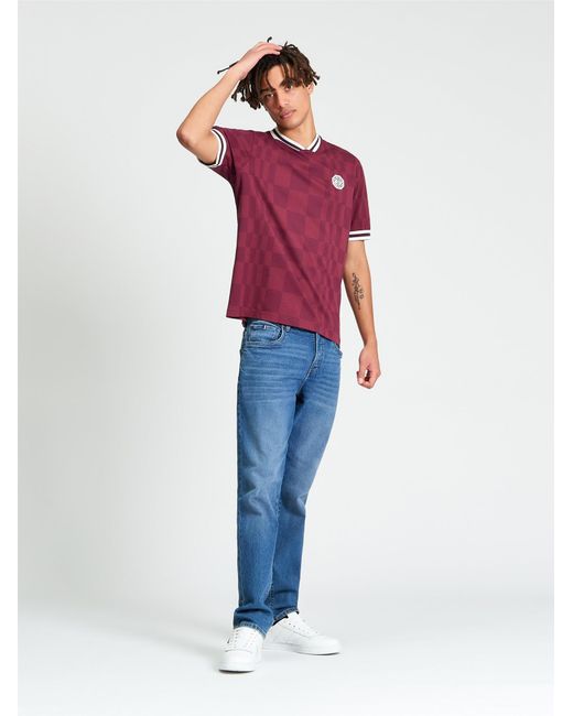Ben Sherman Red Short Sleeve Glitch Tshirt In Aubergine for men