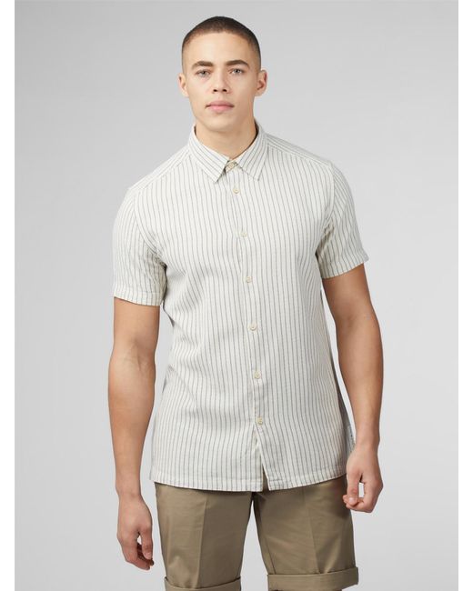 Ben Sherman White Resort Stripe Shirt for men