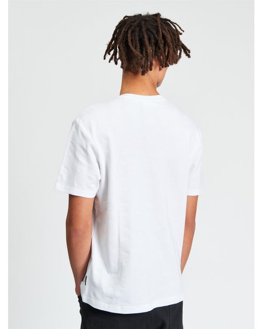 Ben Sherman Short Sleeve Jacquard Pattern Tshirt In White for men