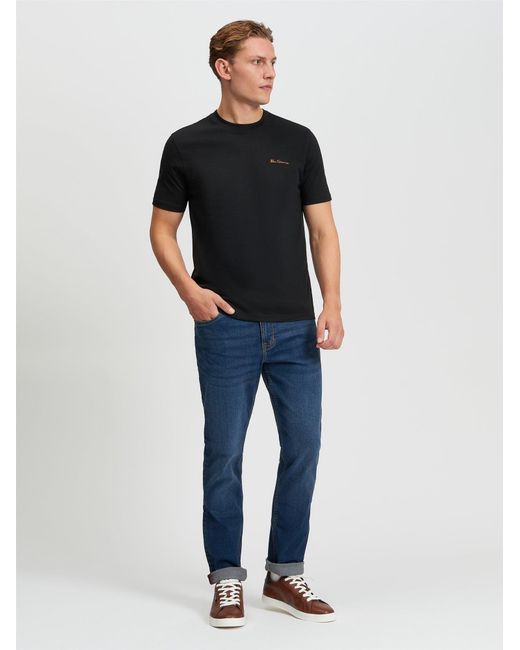 Ben Sherman Chest Embroidery Tee In Black for men