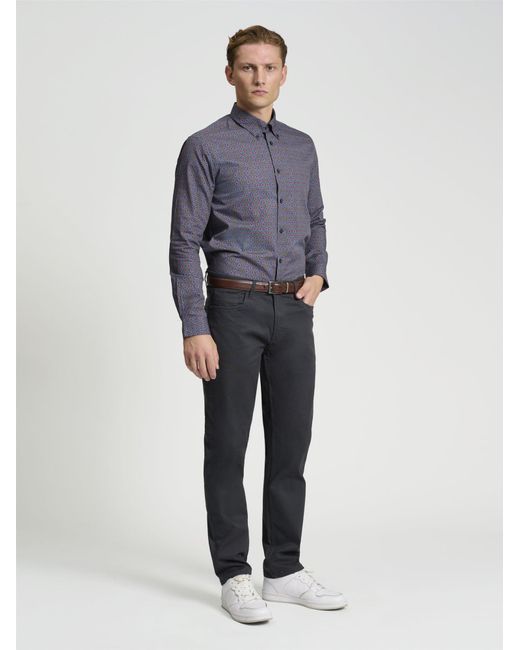 Ben Sherman Blue Long Sleeve Foulard Print In Dark Navy for men