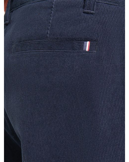 Ben Sherman Red Corduroy Taper Fit Trousers In Dark Navy for men