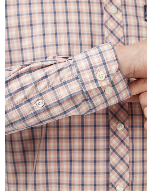 Ben Sherman Pink Long Sleeve Signature House Check Shirt for men