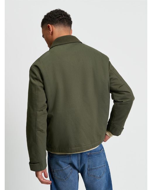 Ben Sherman Blue Wadded Flight Jacket In Khaki for men