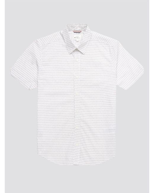 Ben Sherman White Spot Dash Print Shirt for men
