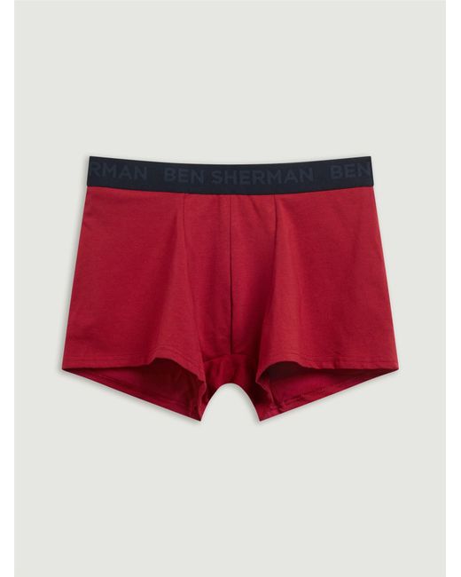 Ben Sherman Black 3 Pack Jacquard Logo Trunks In Assorted for men