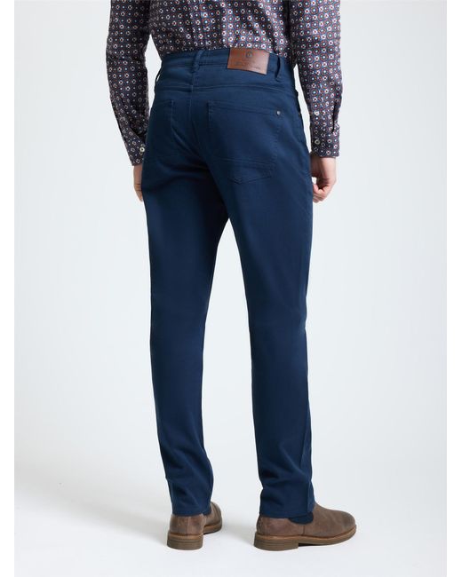 Ben Sherman Blue 5 Pocket Bedford Trousers In for men
