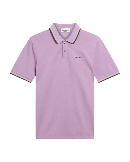 Ben Sherman Short Sleeve Signature Pique Polo In Purple for men