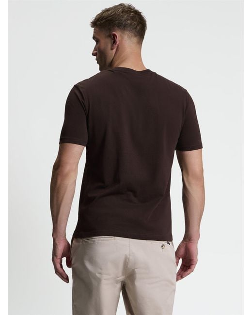 Ben Sherman White Short Sleeve Signature Tshirt In Dark Brown for men
