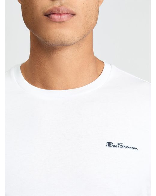 Ben Sherman Short Sleeve Signature Tshirt In White for men