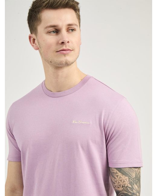 Ben Sherman Pink Chest Embroidery Tee for men