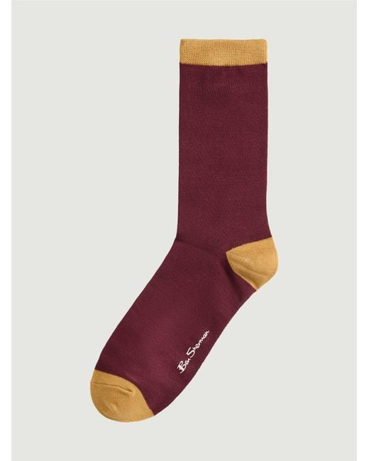Ben Sherman Multicolor 3 Pack Mod Stripe Sock In Wine for men