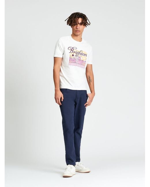 Ben Sherman Blue Short Sleeve Hidden Treasures Tshirt In Ivory for men