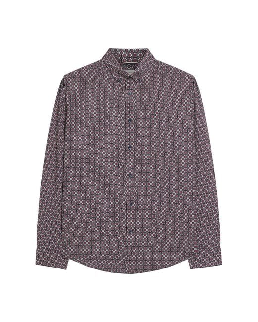 Ben Sherman Purple Foulard Print Shirt In for men
