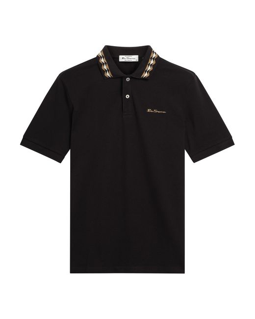 Ben Sherman Blue Collar Interest Polo In Black for men