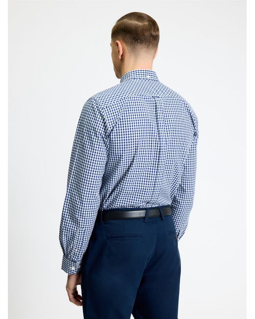 Ben Sherman Blue Long Sleeve Signature Gingham Shirt In for men