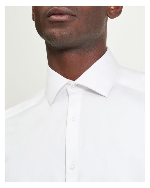 Ben Sherman White Signature Stretch Sateen Shirt In for men
