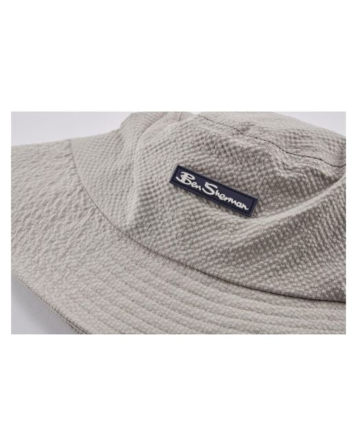 Ben Sherman Gray Branded Bucket Hat for men