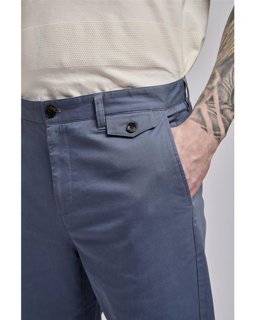 Ben Sherman Summer Twill Trousers In Dusky Blue for men