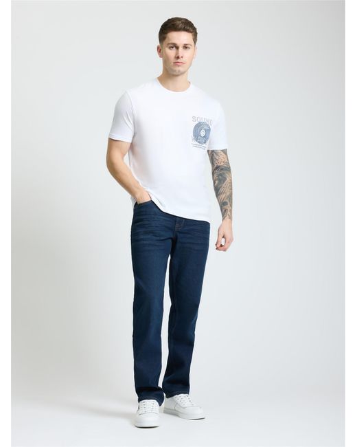 Ben Sherman Blue Ocean Record Tee In White for men