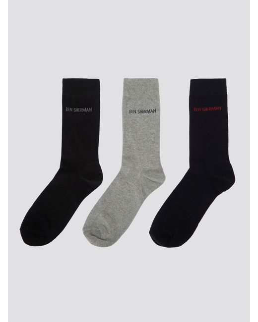 Ben Sherman Black 3 Pack Of Socks for men