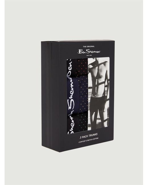 Ben Sherman Black 3 Pack Spot Mix Underwear In Assorted for men