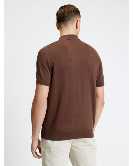 Ben Sherman Brown Signature Short Sleeve Polo In Chestnut for men