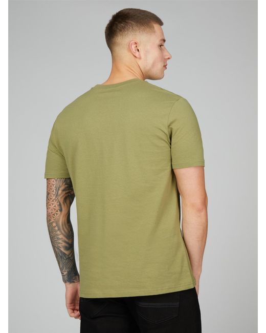 Ben Sherman Green Chest Embroidery Tee for men