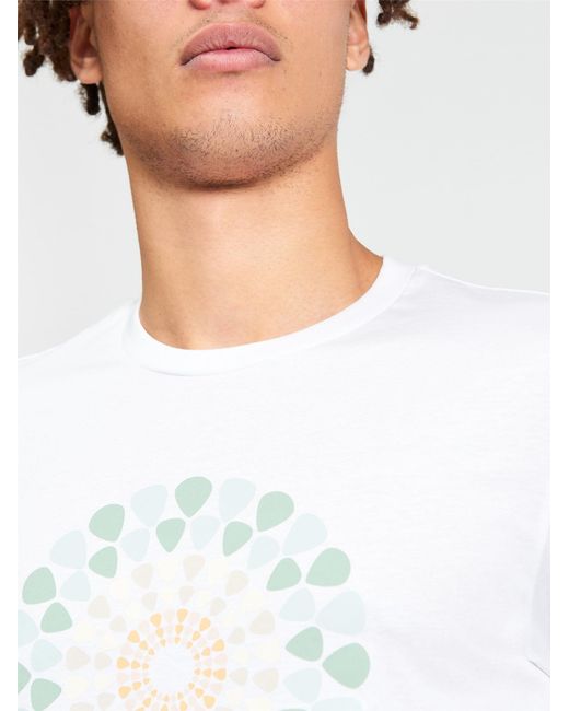 Ben Sherman Blue Short Sleeve Plectrum Target Tshirt In White for men