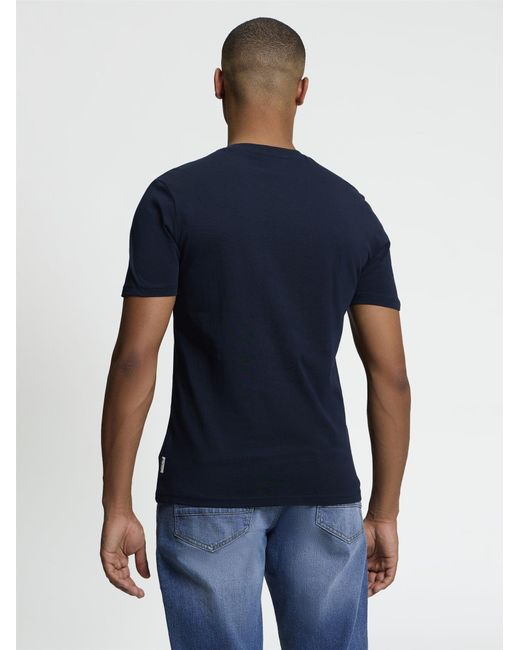 Ben Sherman Blue Short Sleeve Guitar Logo Tshirt In for men
