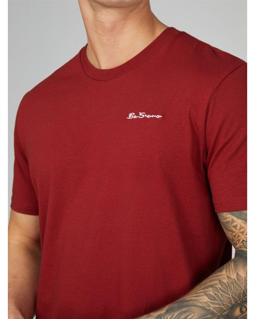 Ben Sherman Red Chest Embroidery Tee for men