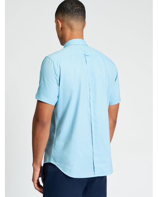 Ben Sherman Short Sleeve Signature Oxford Shirt In Blue for men