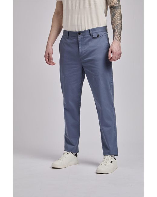 Ben Sherman Summer Twill Trousers In Dusky Blue for men