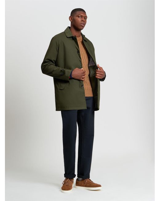 Ben Sherman Green Wadded Bonded Mac In Camouflage for men