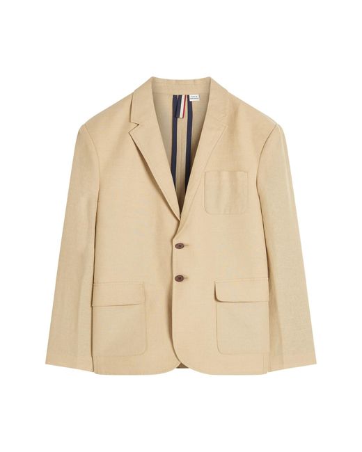 Ben Sherman Natural Linen Cotton Blazer In Stone for men