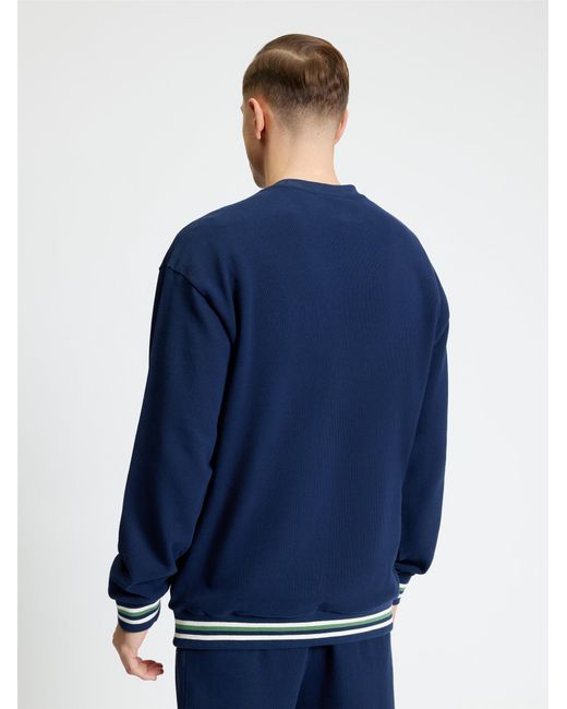 Ben Sherman Blue Textured Crew Neck In for men