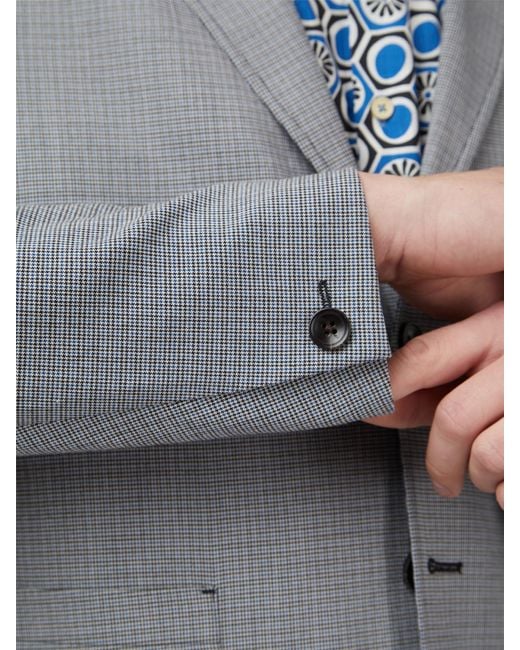 Ben Sherman Gray Black Check Suit for men