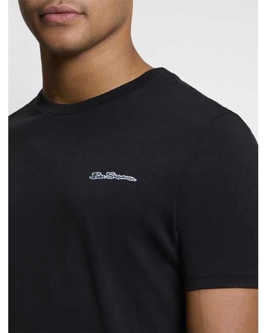 Ben Sherman Blue Short Sleeve Signature Tshirt In Black for men