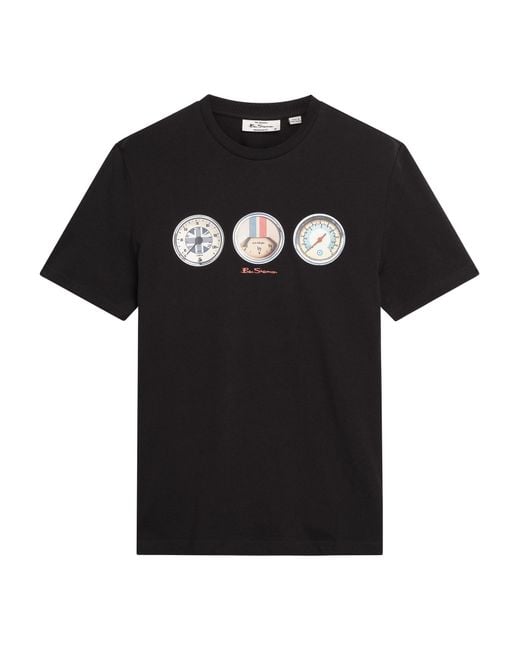 Ben Sherman Multicolor Short Sleeve Speed Tshirt In Black for men