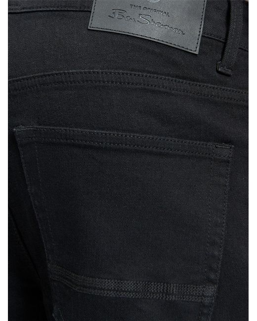 Ben Sherman White Rinsewash Straight Fit Jean In Black Denim for men