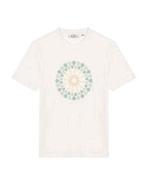 Ben Sherman Blue Short Sleeve Plectrum Target Tshirt In White for men