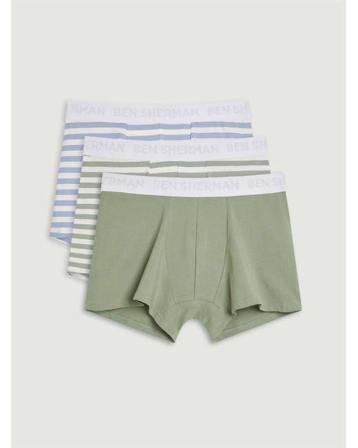 Ben Sherman Black 3 Pack Stripe Mix Underwear In Assorted for men
