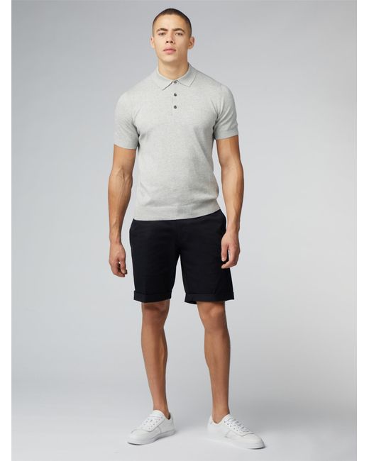 Ben Sherman Gray Signature Knitted Polo Shirt for men